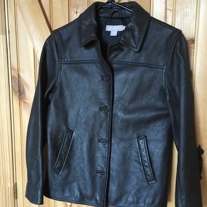 J. Crew Super Soft Black Leather Coat